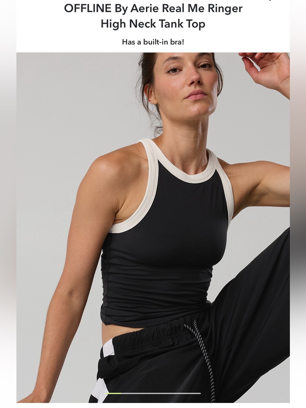 NWT OFFLINE By Aerie Real Me Ringer High Neck Tank Top - XL